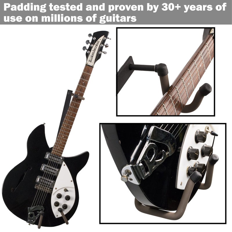 String Swing حامل جيتار كهربائي أفقي من نوع ستراينغ سوينغ للجيتارات الصلبة، المجوفة ونصف المجوفة. تركيب على الحائط. حتى 15 رطل (BCC151-N-FW) - Image 4